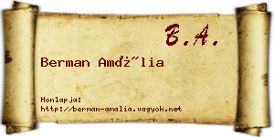 Berman Amália névjegykártya