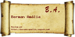Berman Amália névjegykártya